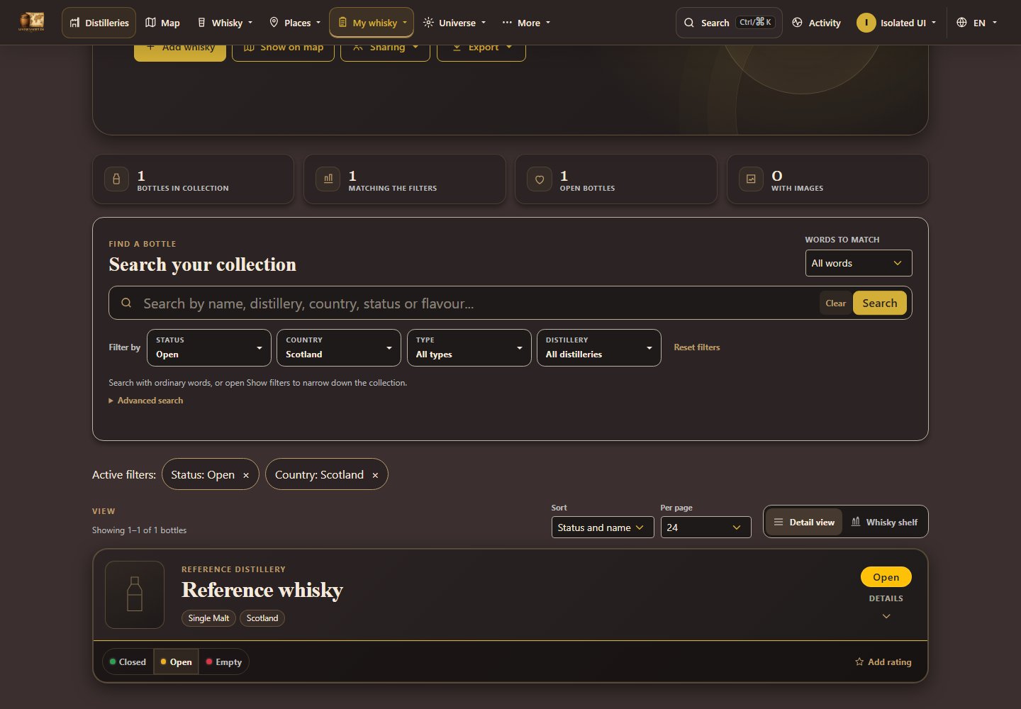 Active filters can be removed individually above the results.
